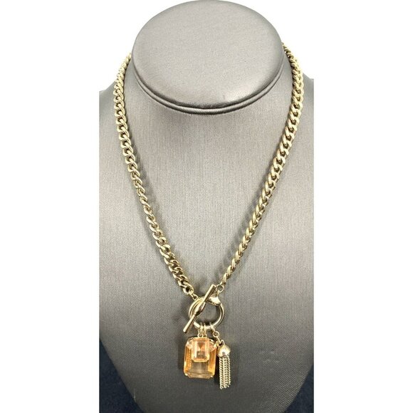Ralph Lauren Jewelry - Lauren Ralph Lauren Necklace Goldtone Tassel Charm Pendant 16"